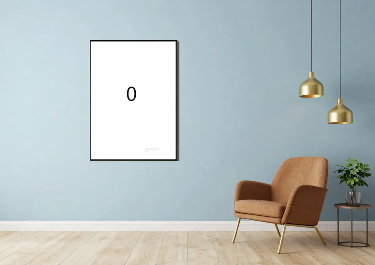 Zéro présentée comme décoration murale